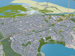 Concepcion city Chile 25km 3D Model