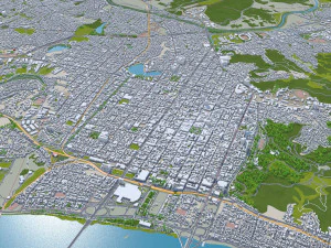 Concepcion city Chile 25km 3D Model