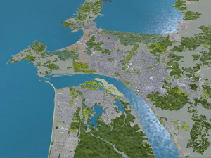 Concepcion city Chile 25km 3D Model