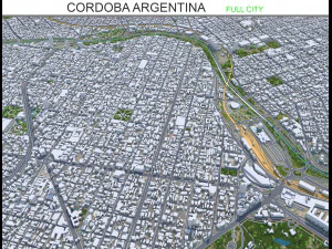 Cordoba stad Argentinië 35km 3D Model