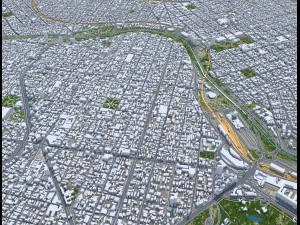 Cordoba city Argentina 35km 3D Model