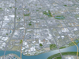 Foshan Guangdong city Province China 55km Modello 3D