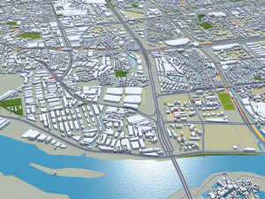 Foshan Guangdong city Province China 55km Modello 3D