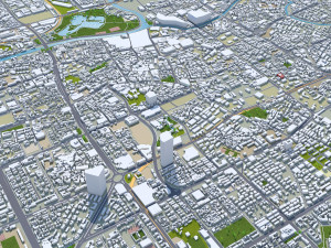 Foshan Guangdong city Province China 55km Modello 3D