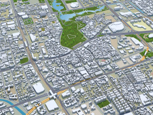 Foshan Guangdong city Province China 55km Modello 3D