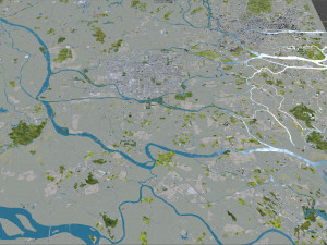 Foshan Guangdong city Province China 55km Modello 3D