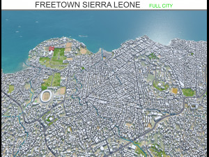 Freetown city Sierra Leone 20km Modèle 3D