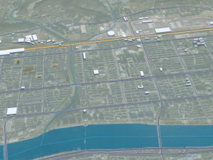 Cidade de Fushun Liaoning China 55 km Modelo 3D
