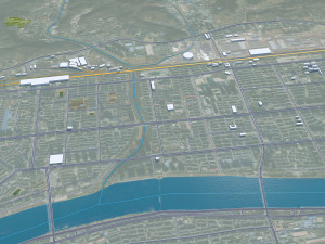 Fushun city Liaoning China 55km 3D मॉडल