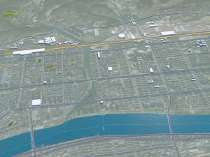 Cidade de Fushun Liaoning China 55 km Modelo 3D