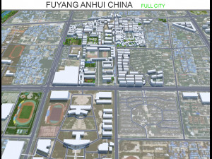Fuyang city Anhui China 30km 3D Model