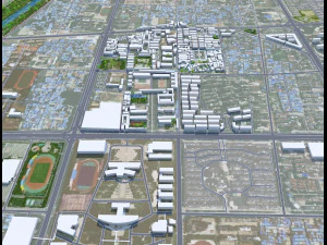 Fuyang city Anhui China 30km 3D Model