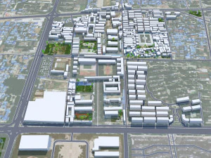 Fuyang city Anhui China 30km 3D Model