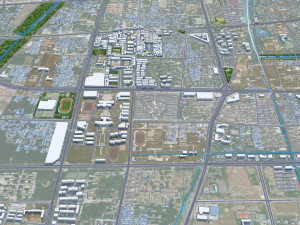 Fuyang city Anhui China 30km 3D 模型