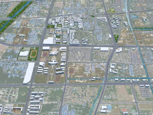 Fuyang city Anhui China 30km 3D Model