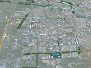 Fuyang city Anhui China 30km 3D Model