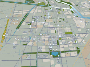 Fuyang city Anhui China 30km 3D 模型