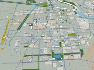 Fuyang city Anhui China 30km 3D Model