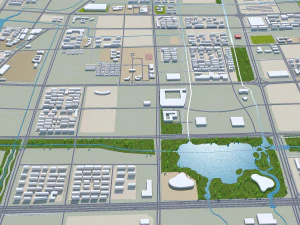 Fuyang city Anhui China 30km 3D Model