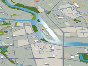 Fuyang city Anhui China 30km 3D 模型