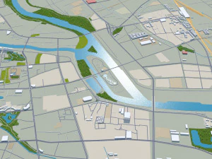 Fuyang city Anhui China 30km 3D Model