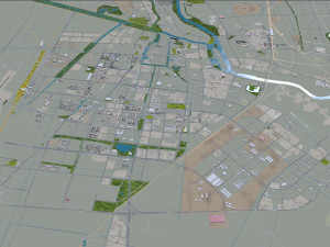 Fuyang city Anhui China 30km 3D 模型