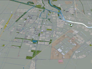 Fuyang city Anhui China 30km 3D Model