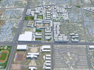 Fuyang city Anhui China 30km 3D Model