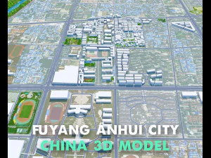 Fuyang city Anhui China 30km 3D Model