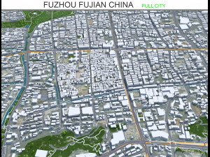 Fuzhou city Fujian China 80km 3D Модель