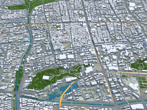 Fuzhou city Fujian China 80km 3D Модель