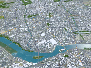 Fuzhou city Fujian China 80km 3D Модель