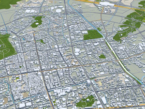Fuzhou city Fujian China 80km 3D Модель