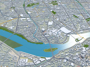 Fuzhou city Fujian China 80km 3D Модель