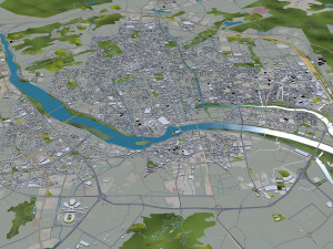Fuzhou city Fujian China 80km 3D Модель
