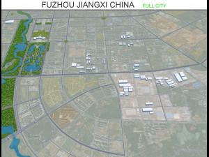 Fuzhou city Jiangxi China 25km 3D 모델