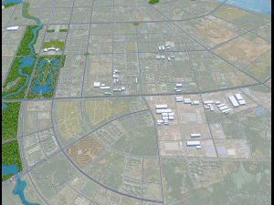 Cidade de Fuzhou Jiangxi China 25 km Modelo 3D