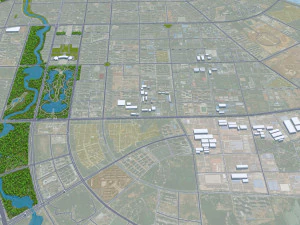 Cidade de Fuzhou Jiangxi China 25 km Modelo 3D