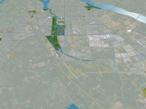 Fuzhou city Jiangxi China 25km Modelo 3D