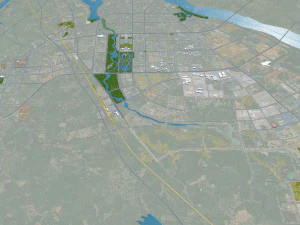 Cidade de Fuzhou Jiangxi China 25 km Modelo 3D