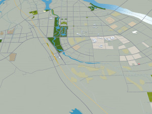 Fuzhou city Jiangxi China 25km Modelo 3D