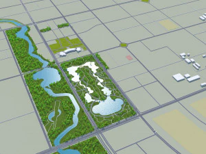 Cidade de Fuzhou Jiangxi China 25 km Modelo 3D