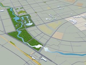Cidade de Fuzhou Jiangxi China 25 km Modelo 3D