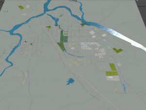 Fuzhou city Jiangxi China 25km Modelo 3D