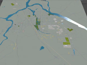 Cidade de Fuzhou Jiangxi China 25 km Modelo 3D