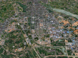 Cidade de Fuzhou Jiangxi China 25 km Modelo 3D
