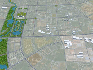 Cidade de Fuzhou Jiangxi China 25 km Modelo 3D