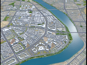 Ganzhou city Jiangxi China 50km Modèle 3D