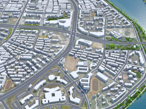 Ganzhou city Jiangxi China 50km Modèle 3D