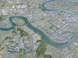 Ganzhou city Jiangxi China 50km Modèle 3D